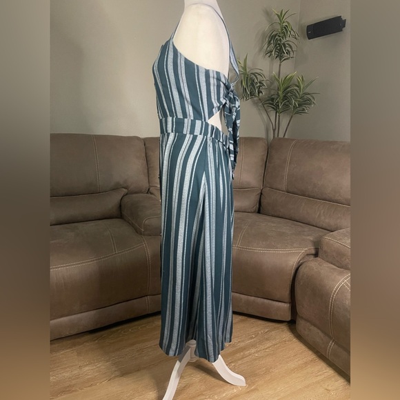Charlotte Russe Never Worn Green White Striped Sun Dress Sz L Large - Picture 5 of 16